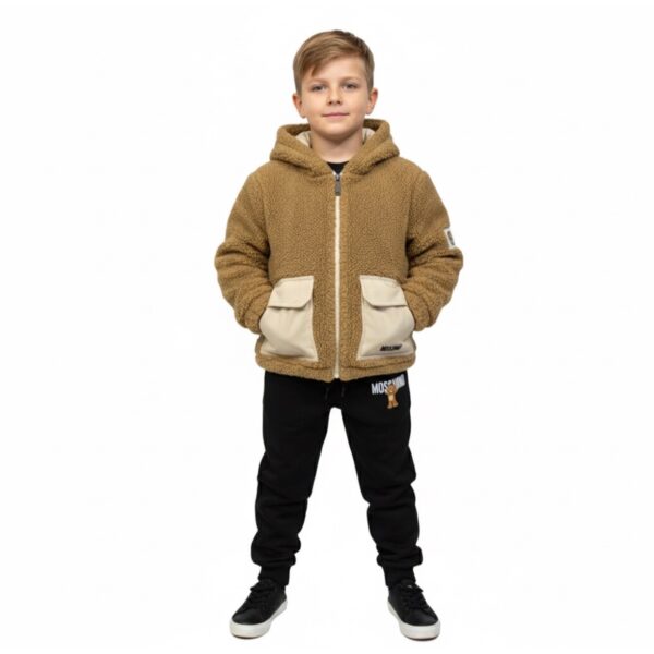 Moschino -  Giubbino teddy con cappuccio