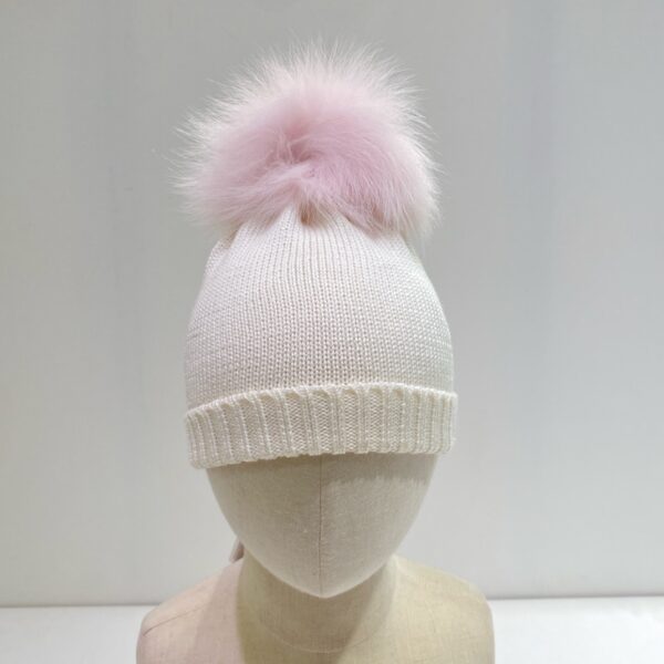 Catya - Cappello baby con pon pon rosa