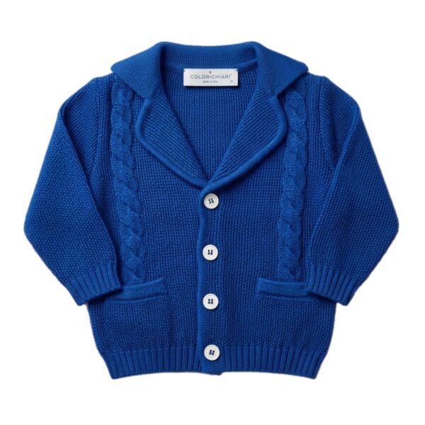 Colorichiari - Cardigan in cotone con treccia