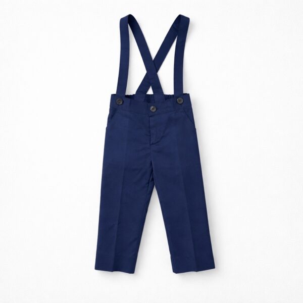 Colorichiari - Pantalone con bretelle blu