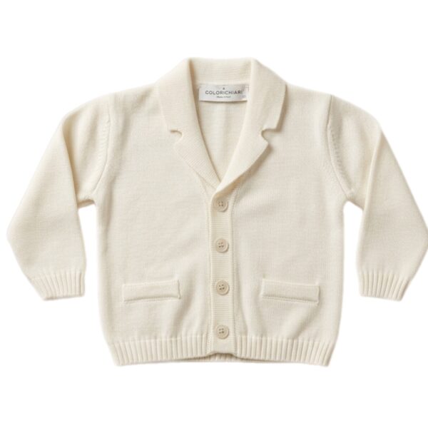 Colorichiari - Cardigan panna col 20 in cotone