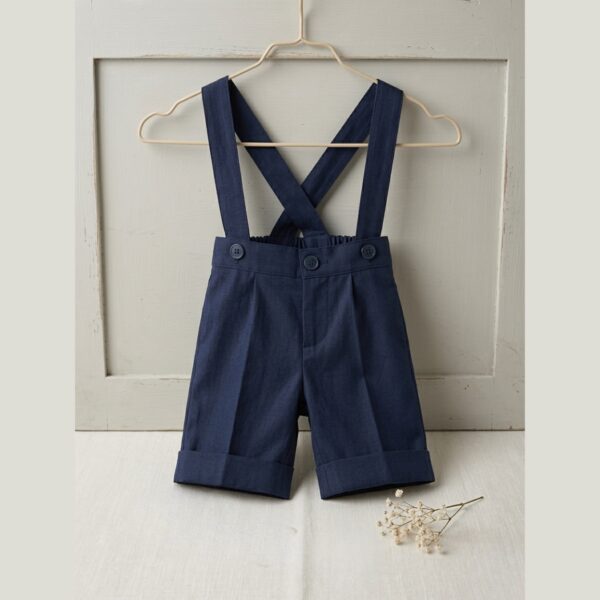 Colorichiari - bermuda con bretella - blu