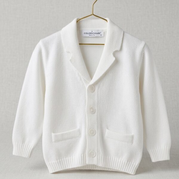 Colorichiari - Cardigan col 10 bianco in cotone