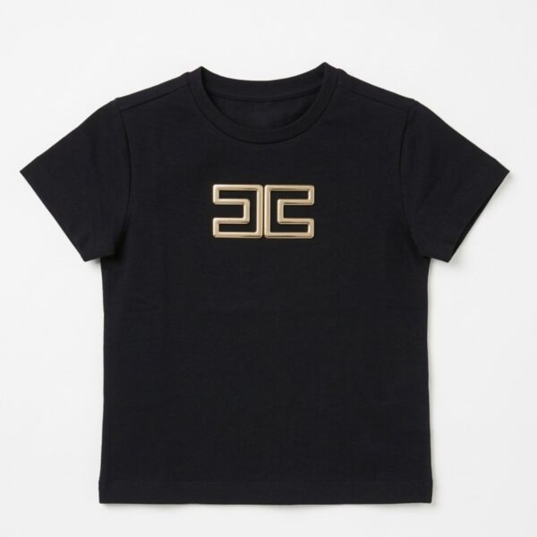 Elisabetta Franchi - T-shirt con logo oro