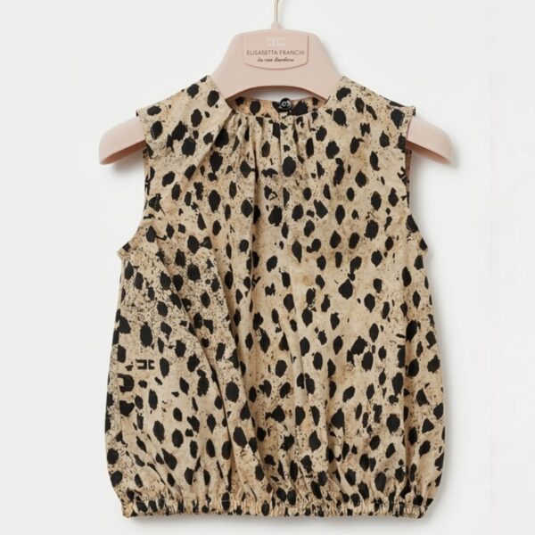 Elisabetta Franchi - Camicia smanicata leopard