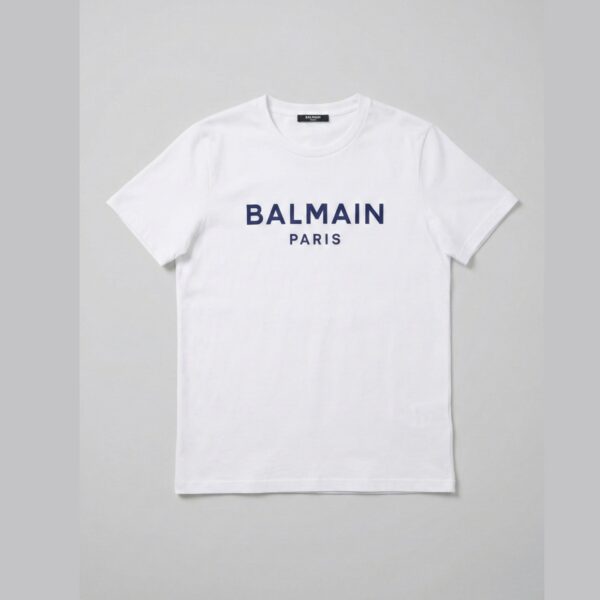 Balmain - T-shirt con logo blu