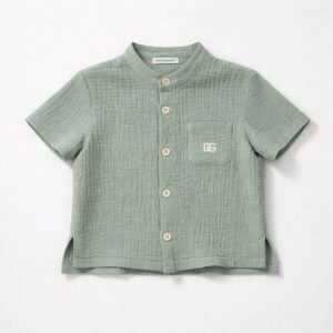 Dolce&GAbbana - Camicia con logo verde salvia