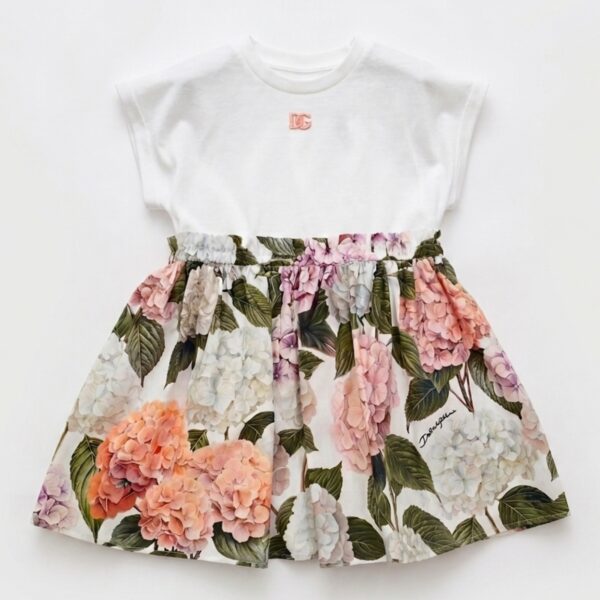 Dolce&Gabbana - Abito con coulotte tema ortensia