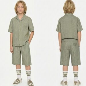 Dolce & Gabbana - Camicia logo ricamo verde salvia