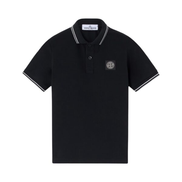 Stone Island - Polo con logo nera