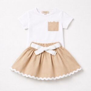 Twinset - T-shirt ricamata e gonna con profilo
