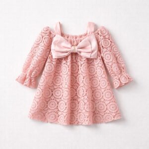 Twinset - Abito in pizzo rosa pastello