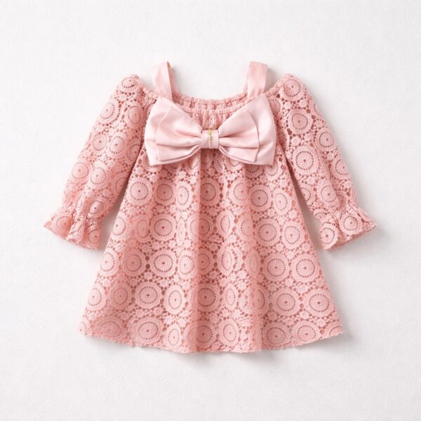 Twinset - Abito in pizzo rosa pastello