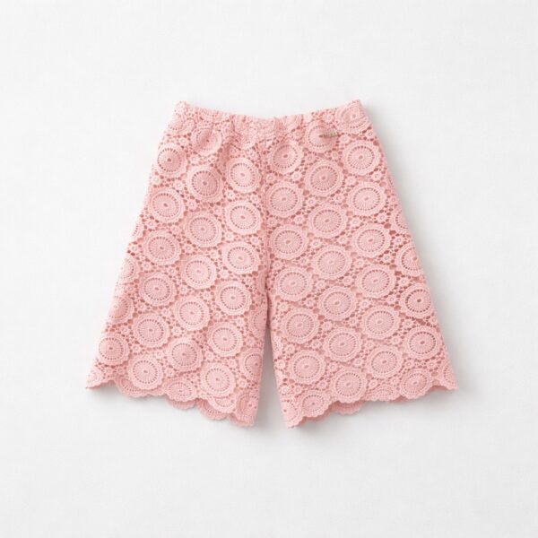Twinset - Pantalone in pizzo rosa pastello