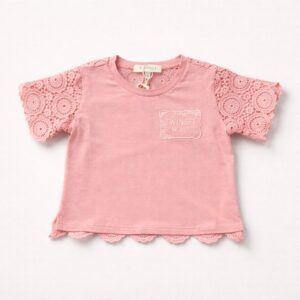 Twinset - t-shirt maniche corte in pizzo macramè