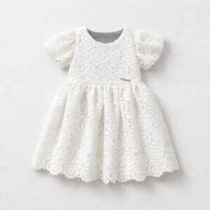 Twinset - Abito in macramè bianco