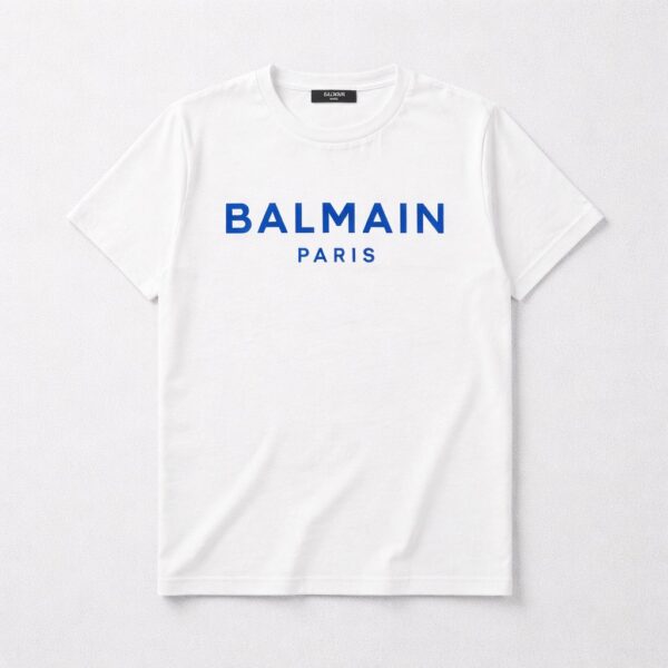 Balmain - T-shirt con logo blu