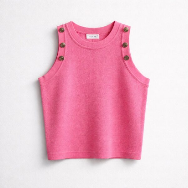 Twinset - top smanicato fucsia