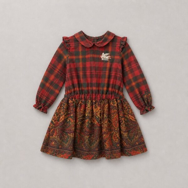 Etro - Abito fantasia tartan per bambina