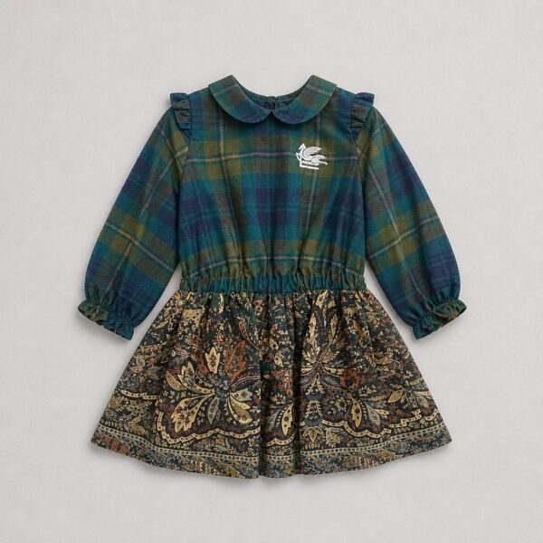 Etro - Abito fantasia tartan per bambina