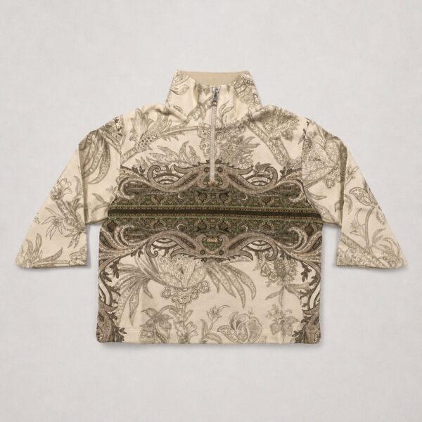Etro - Felpa mezza zip fantasia peasley