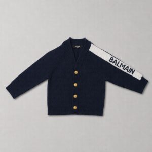 Balmain - Maglioncino a coste con logo laterale