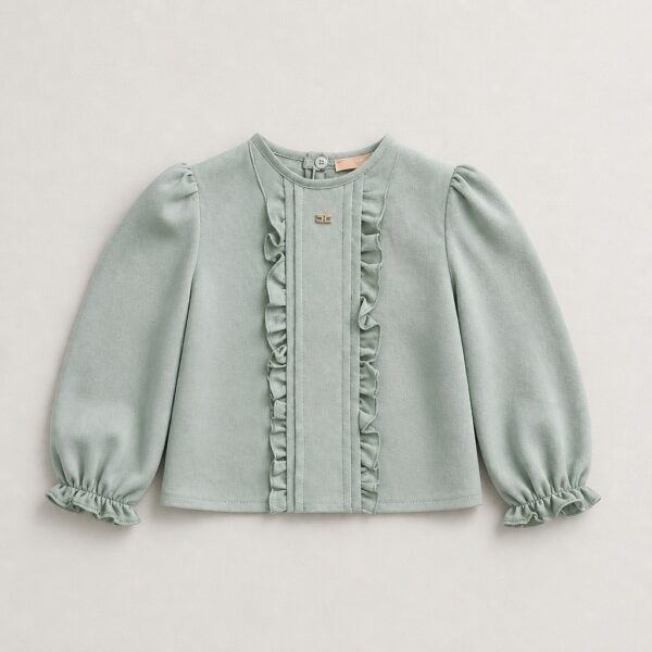 Elisabetta Franchi - Camicia con rouche verde
