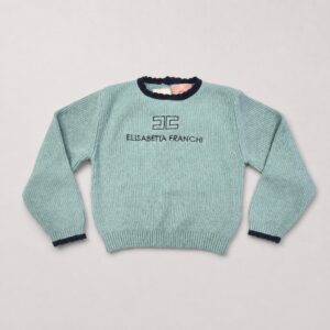 Elisabetta Franchi - Maglia con logo verde Tiffany
