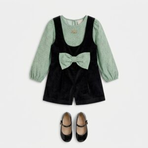 Elisabetta Franchi - Tutina nera e verde fiocco