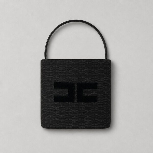 Elisabetta Franchi - Borsa secchiello logo floccat
