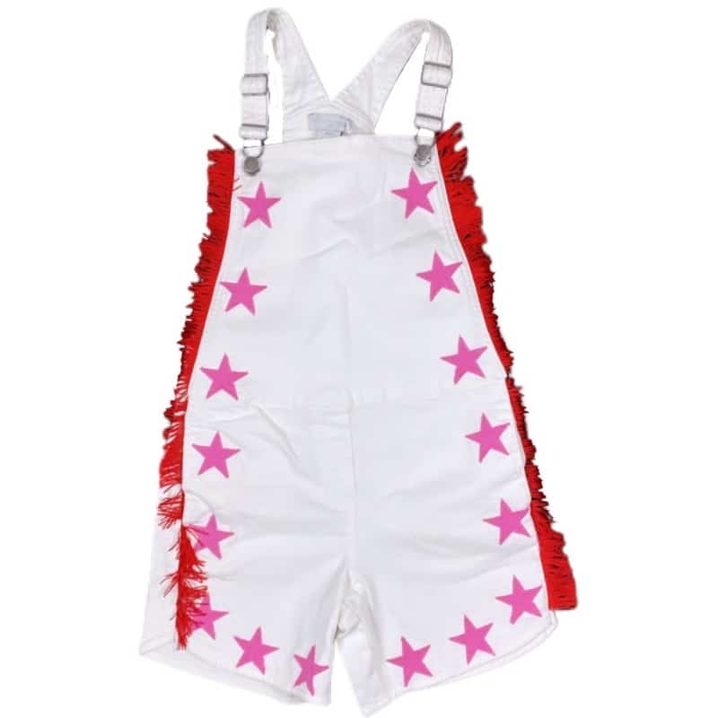 Stella McCartney - Salopette con frange - Bianca