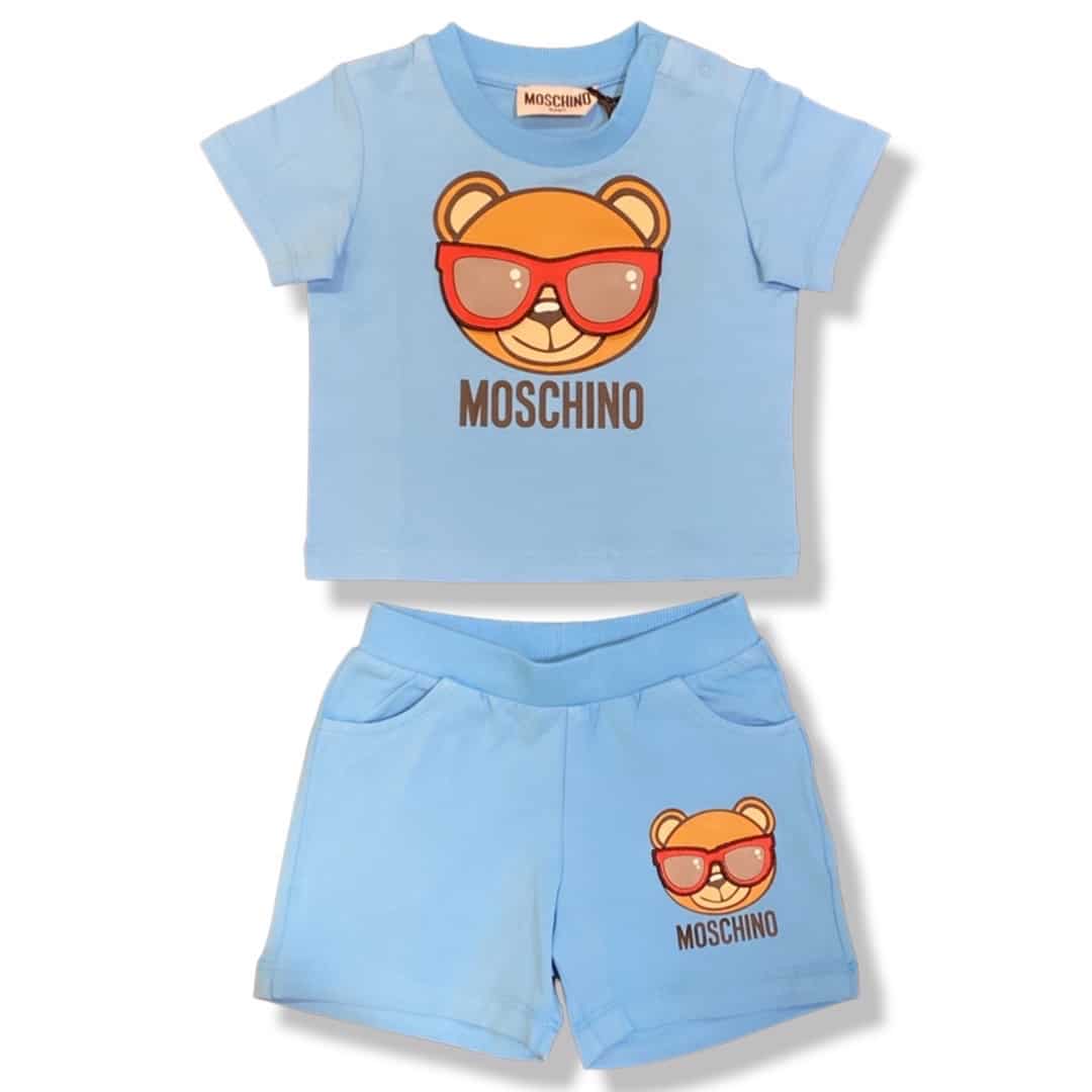 Moschino - Completo t-shirt e short - Azzurro