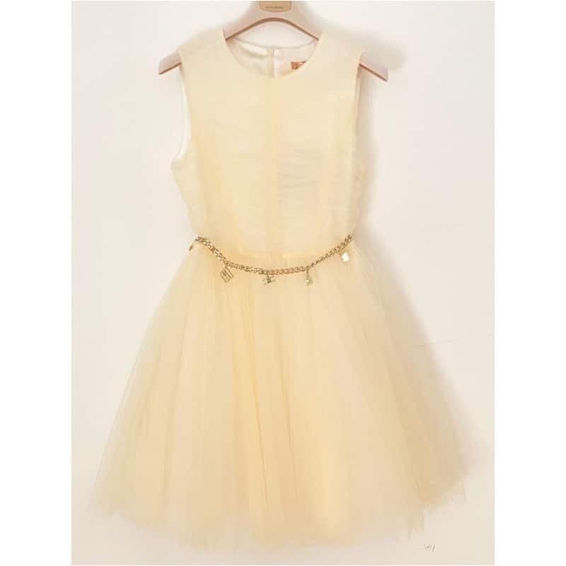 Elisabetta Franchi - Abito in tulle -Beige