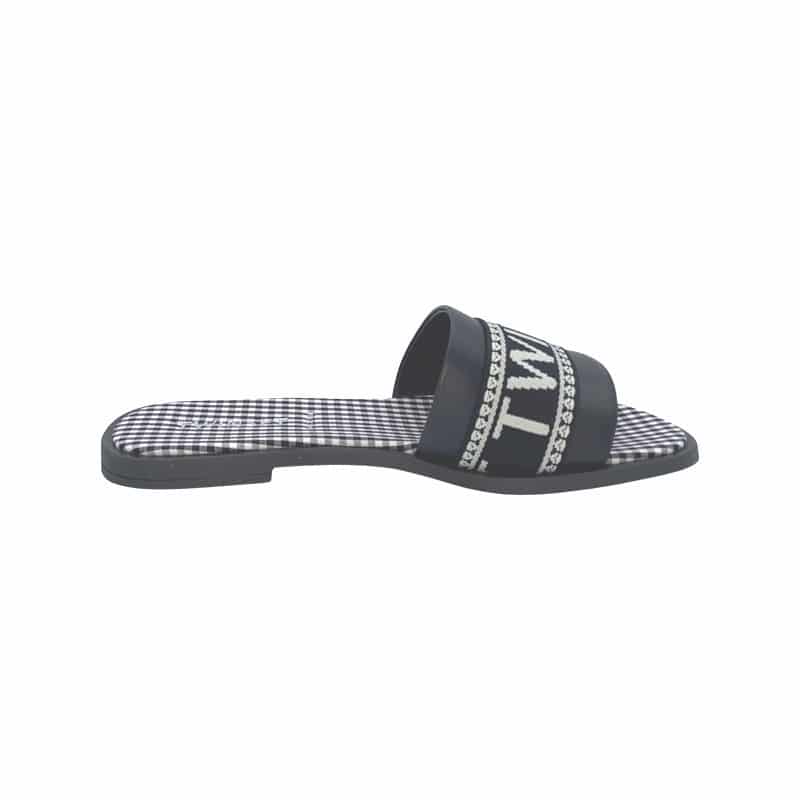 Twinset - Ciabattina bianco nero