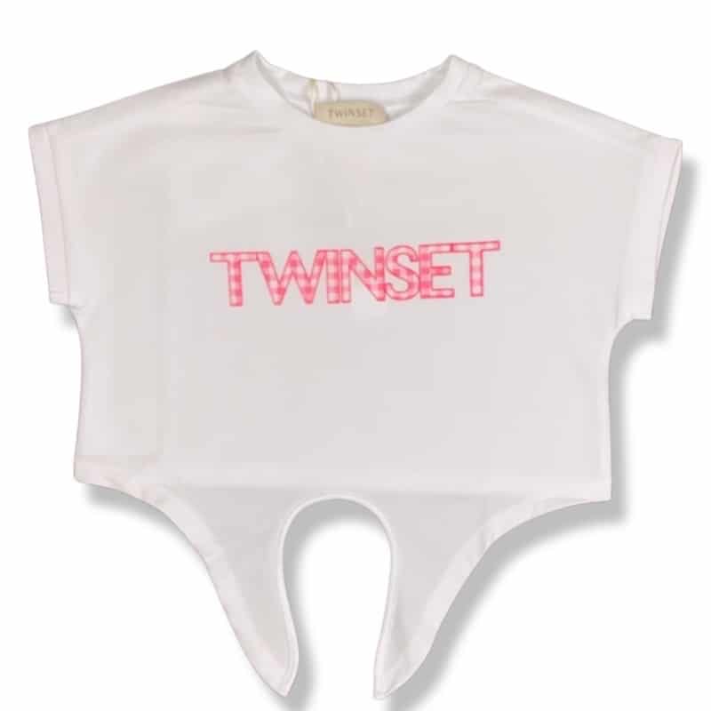 Twin-set - T-shirt con nodo - Bianco