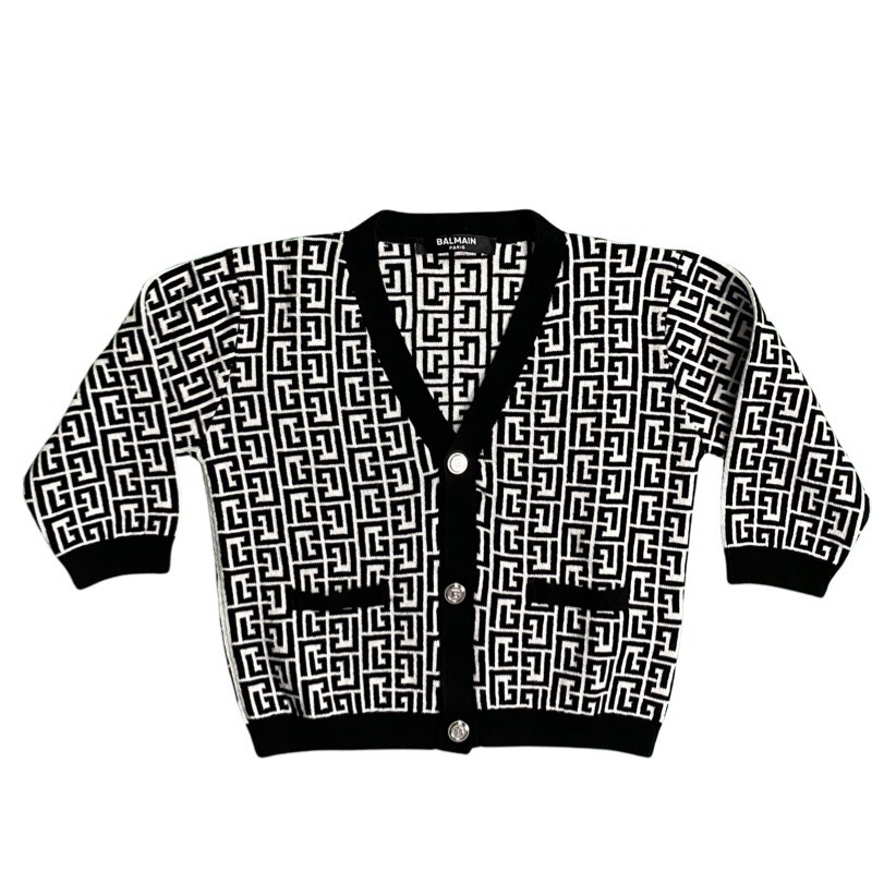 Balmain - Cardigan bimbi - Bianco Nero