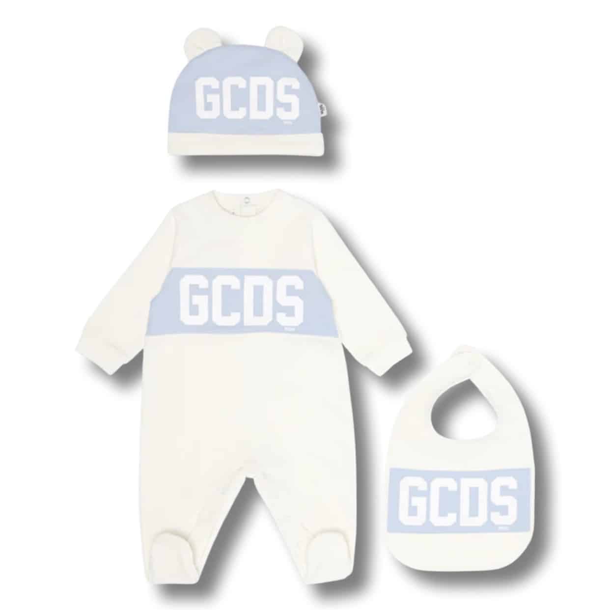 Gcds - Tutina bavaglino cappellino - Bianco cielo