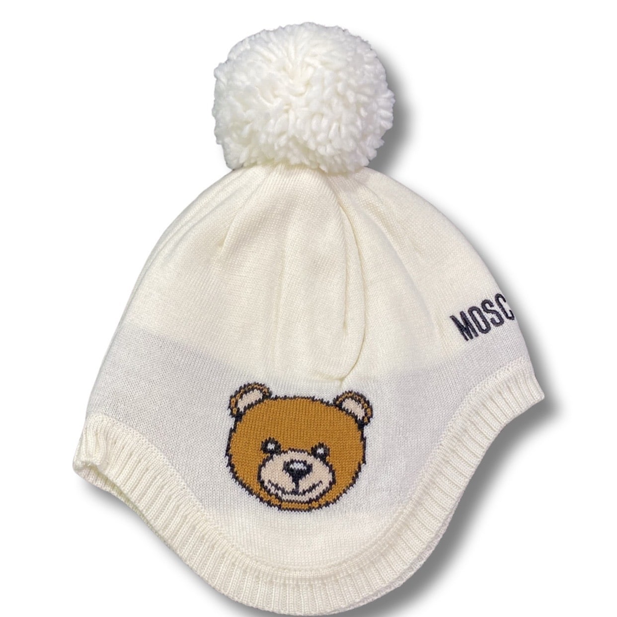 Moschino - Cappello con orsetti e pon pon - Bianco