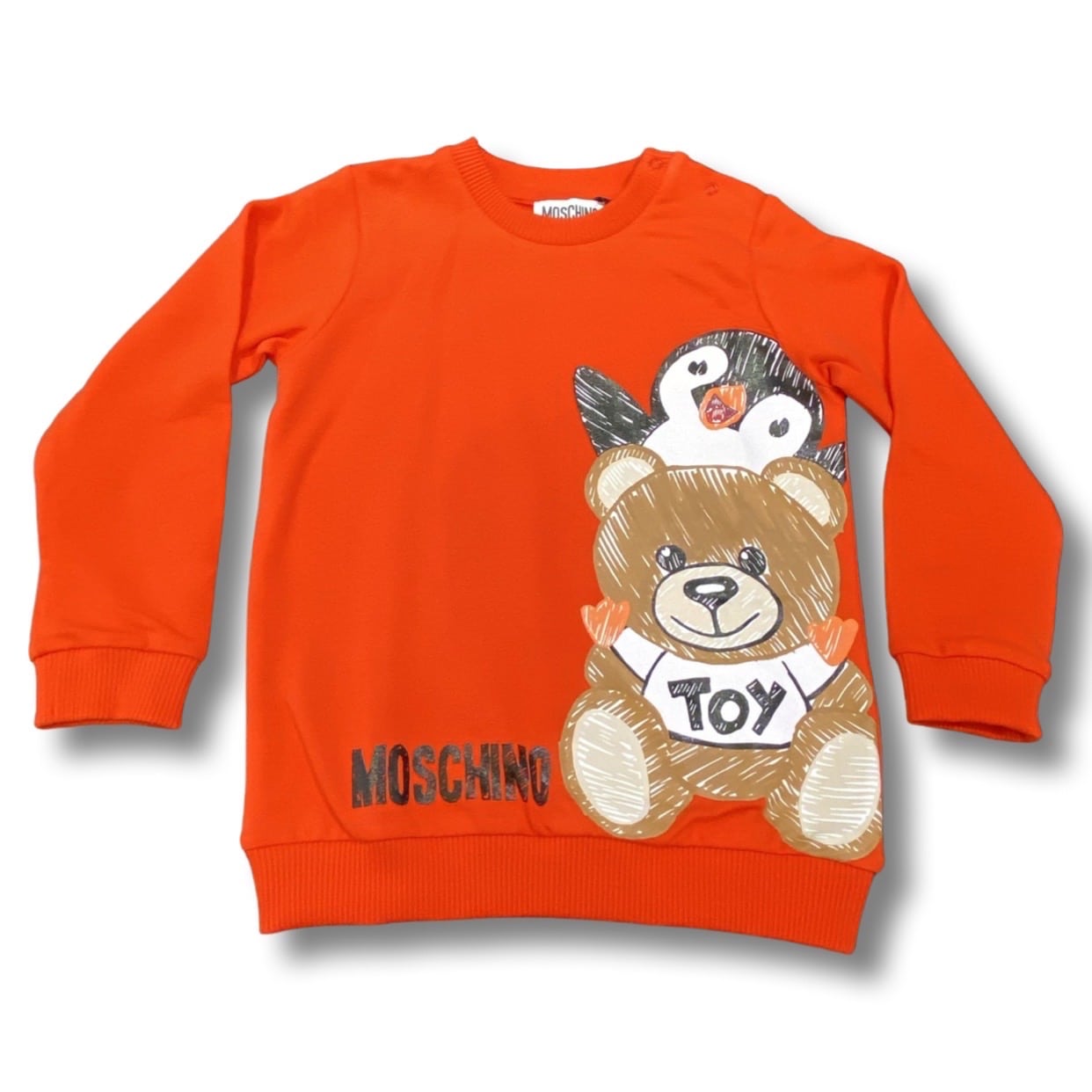 Moschino - Felpa con orsetto pinguino  - Rossa