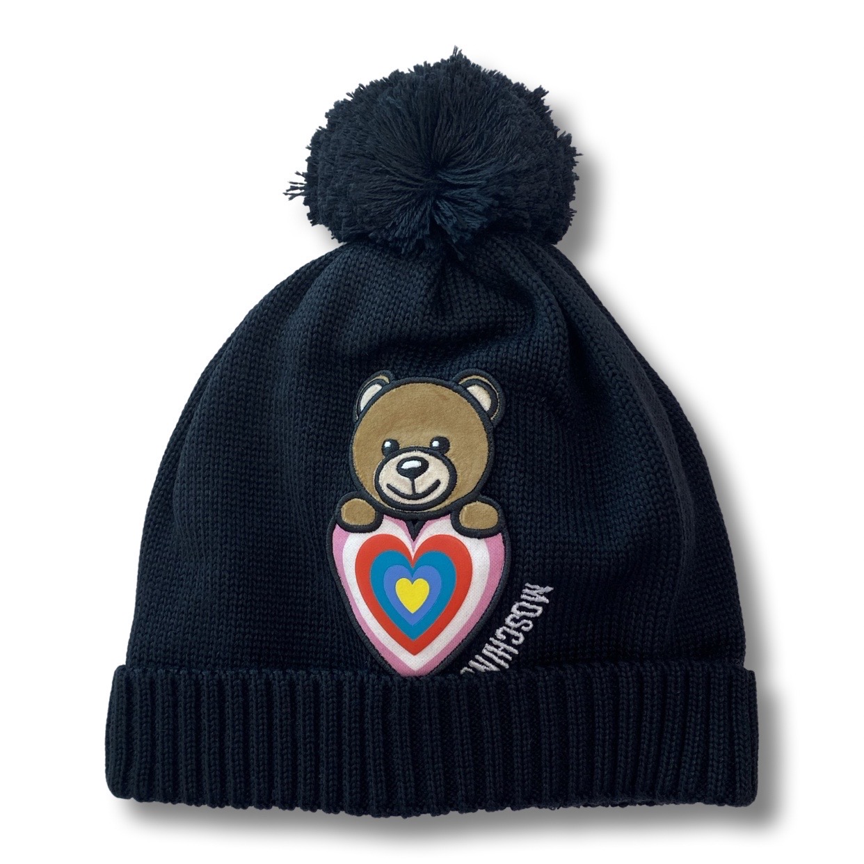 Moschino - Cappello con pon pon - Nero