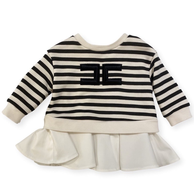 Elisabetta Franchi - Abito neonata - Panna nero