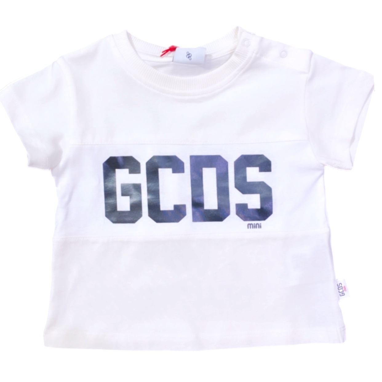 Gcds - T Shirt bianca con logo nero