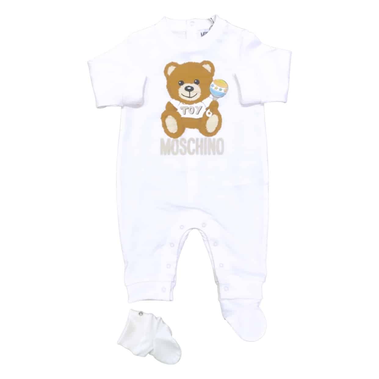 Moschino - Tutina con piedino staccabile bianco