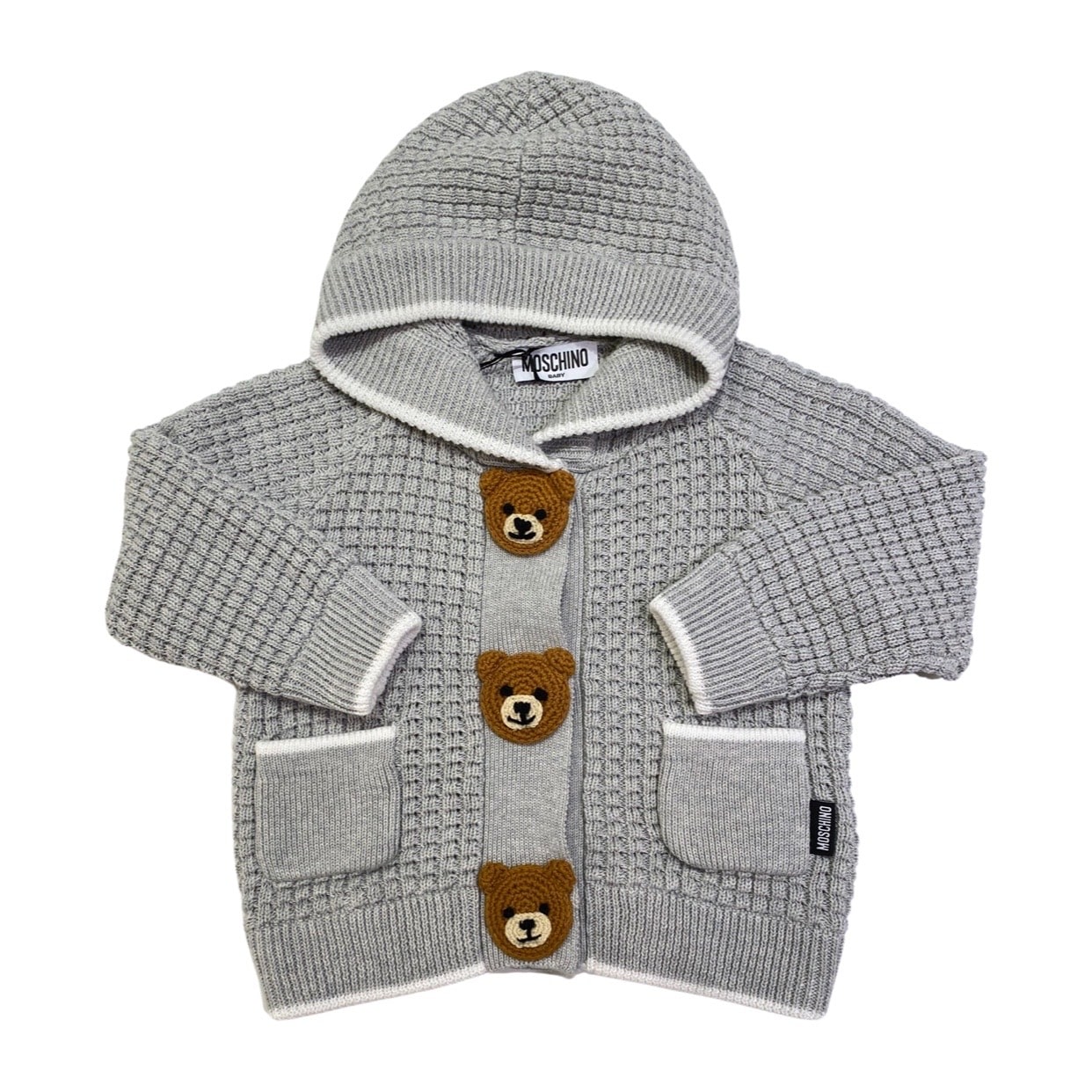 Moschino - Cardigan in cotone con orsetto