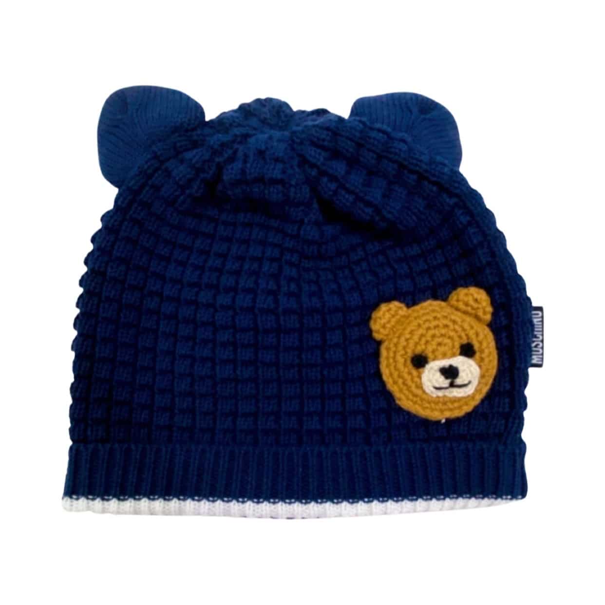 Moschino - Cappello in cotone con orsetto