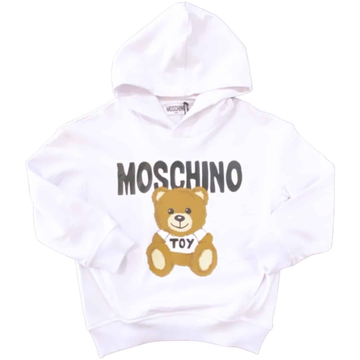 Moschino - Felpa cappuccio  orsetto - Bianca