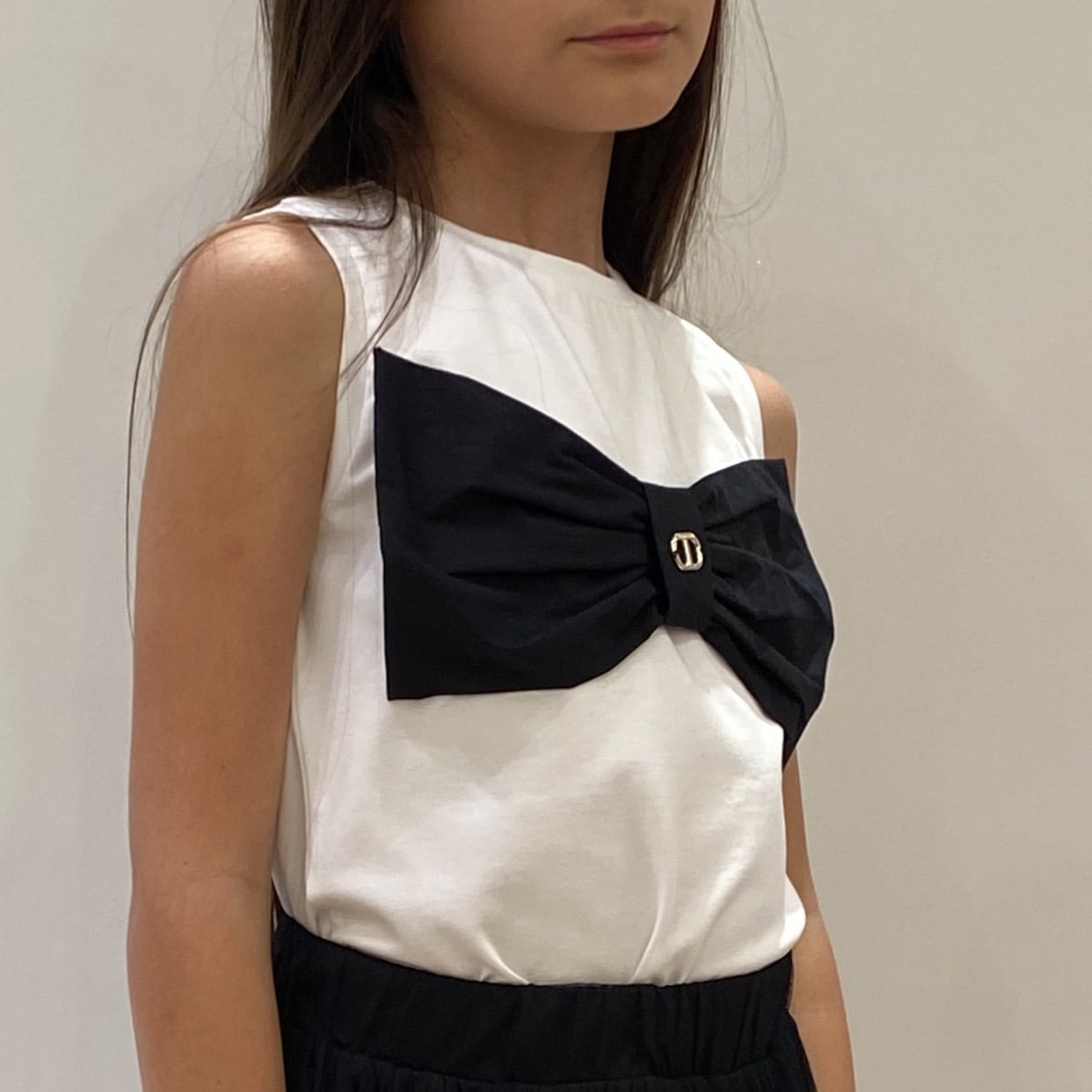 Twinset - Canotta con fiocco staccabile - Bianca