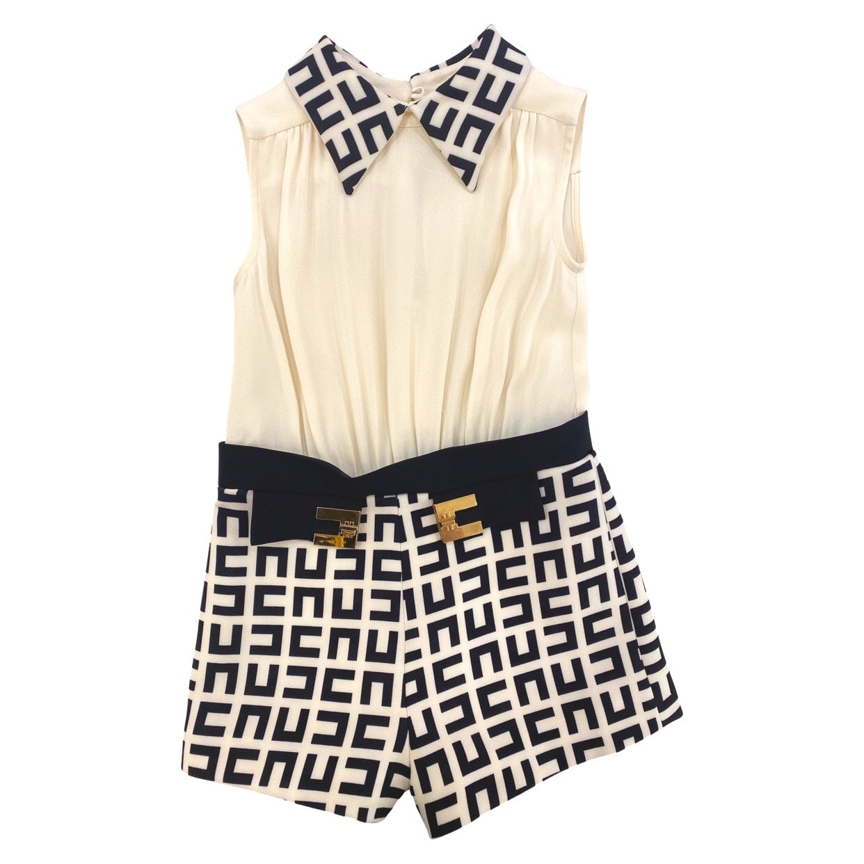 Elisabetta Franchi - Tutina monogram nero burro