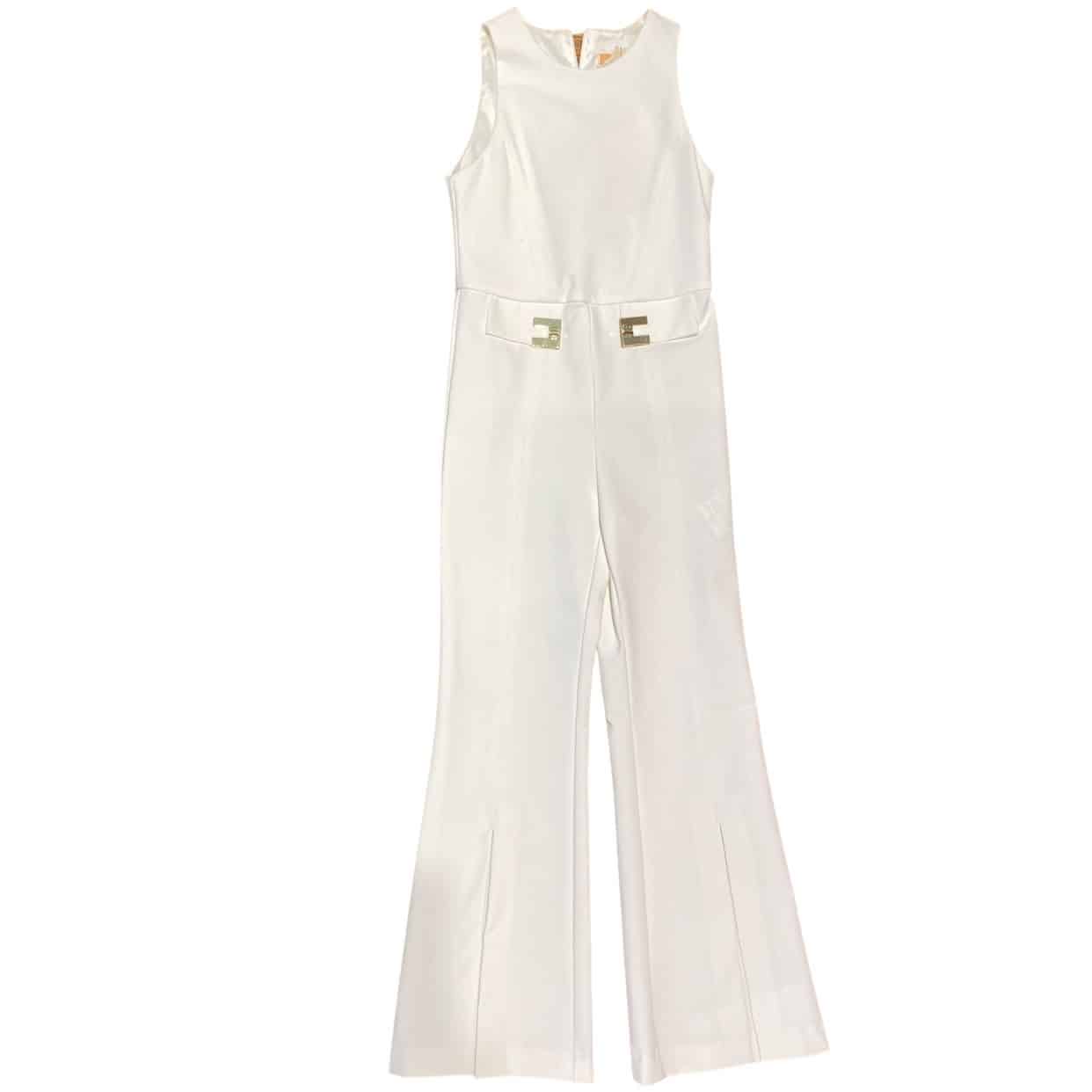 Elisabetta Franchi - Tuta lunga burro logo oro