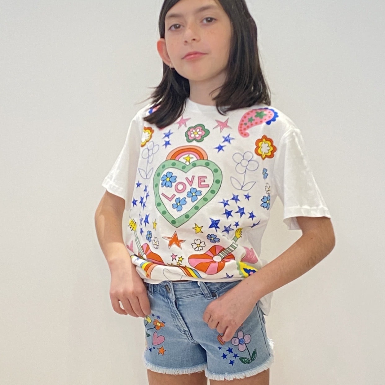 Stella McCartney - t-shirt flowers - Bianca